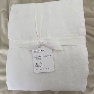 Pottery Barn King Belgian Flax Linen Duvet Cover